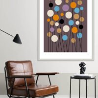 Picture frame by a reading coffee table in a living room