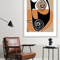 Picture frame by a reading coffee table in a living room