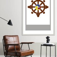 Picture frame by a reading coffee table in a living room