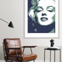 Picture frame by a reading coffee table in a living room